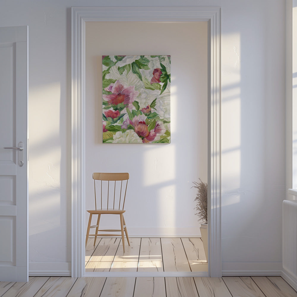 Lebendiges Blumenkunstwerk | Leinwand
