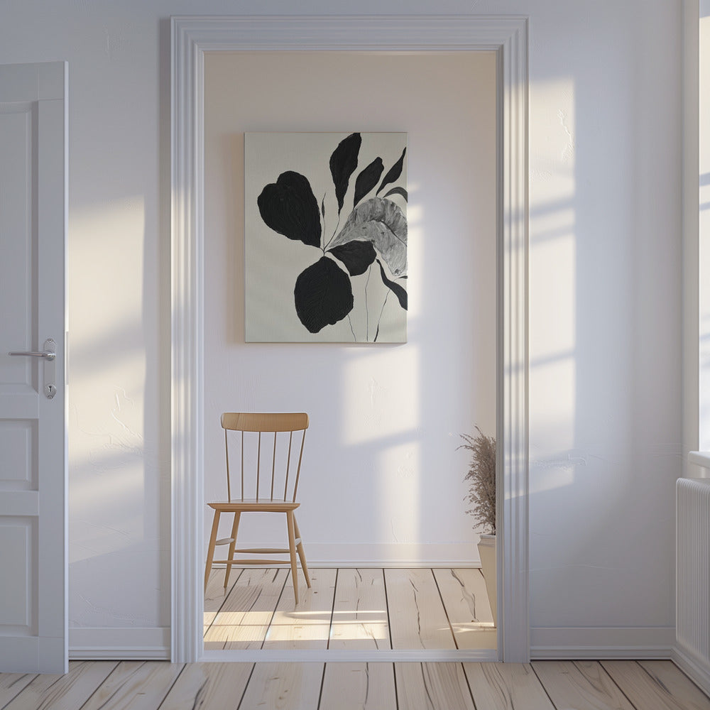 Monochrome Leaves | Canvas