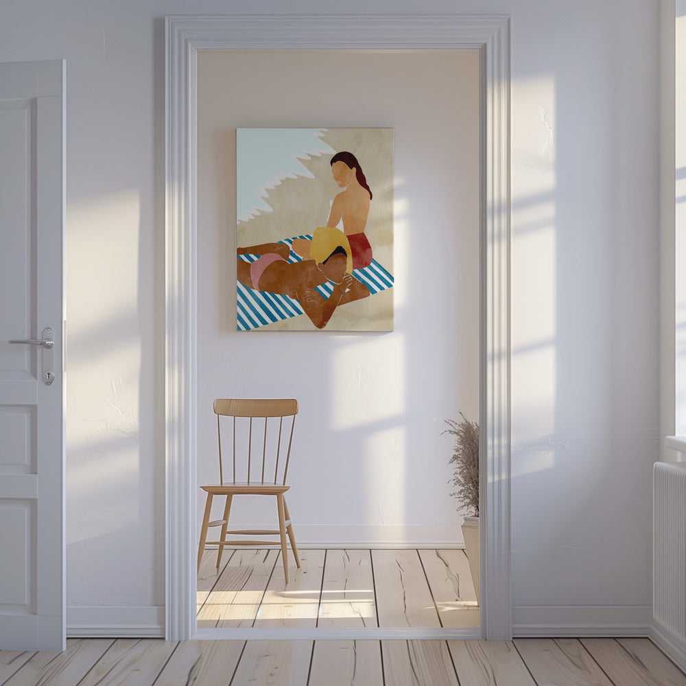 Minimalistische Strandszene | Leinwand