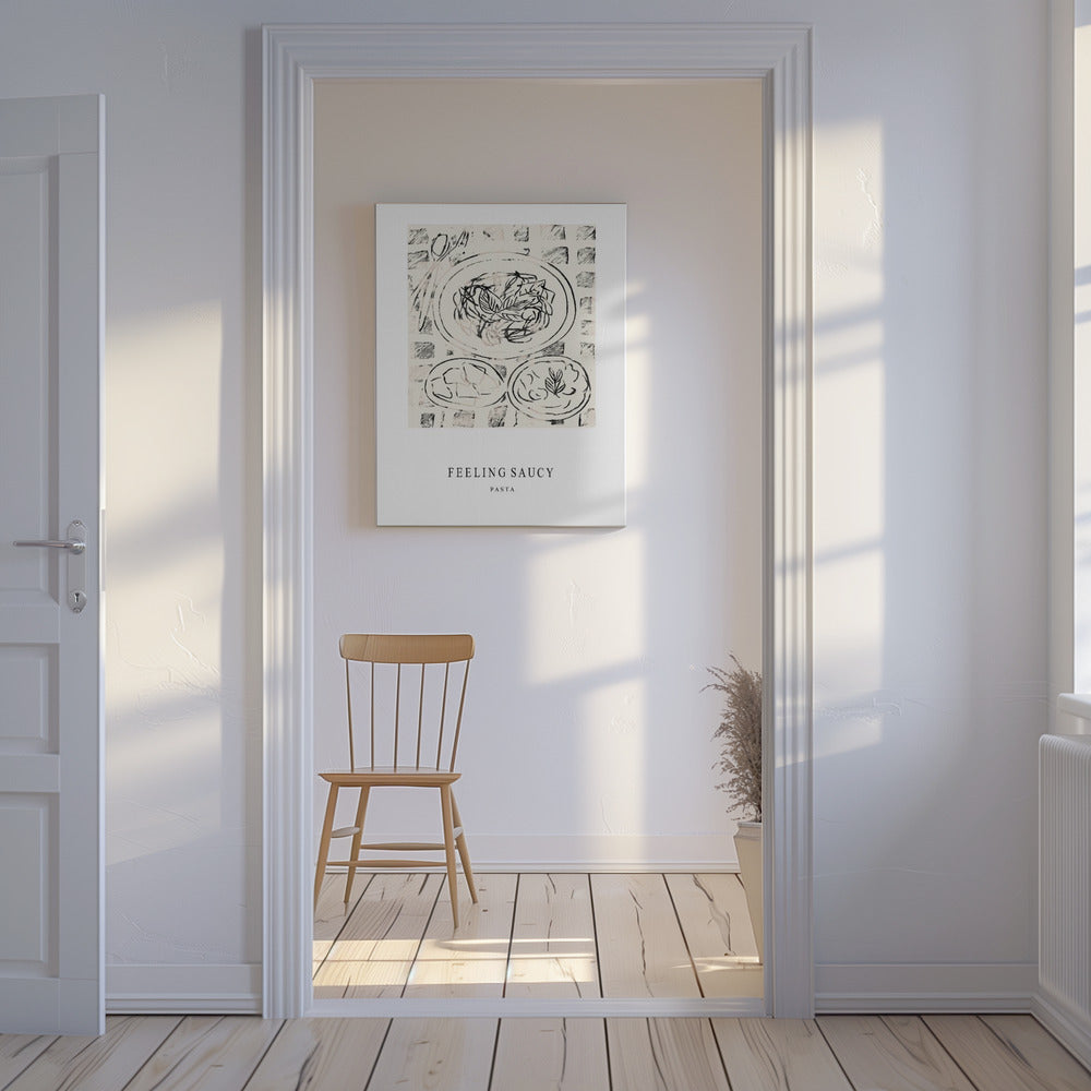 Illustration eines Nudelgerichts | Leinwand