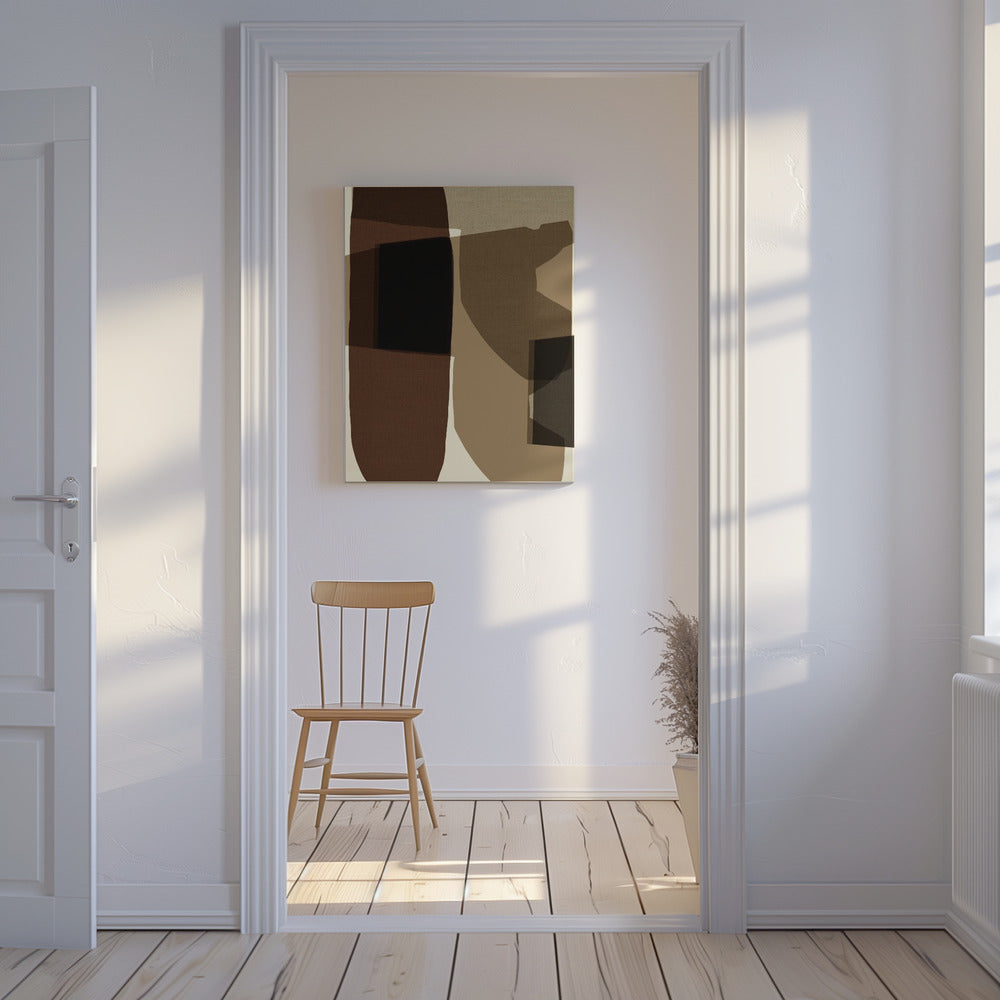 Geometrische Formen und Erdtöne | Leinwand