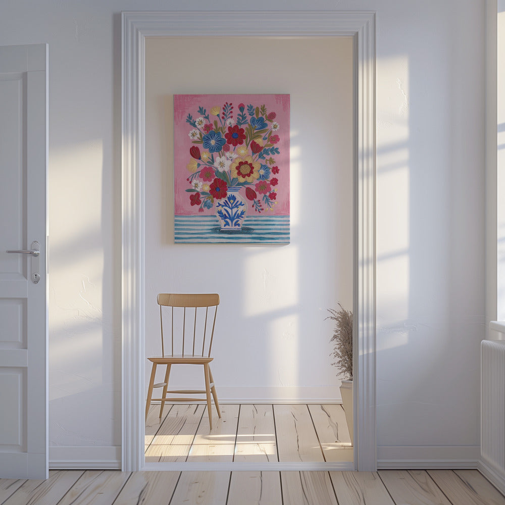 Vase Üppiges Blumenstillleben | Leinwand