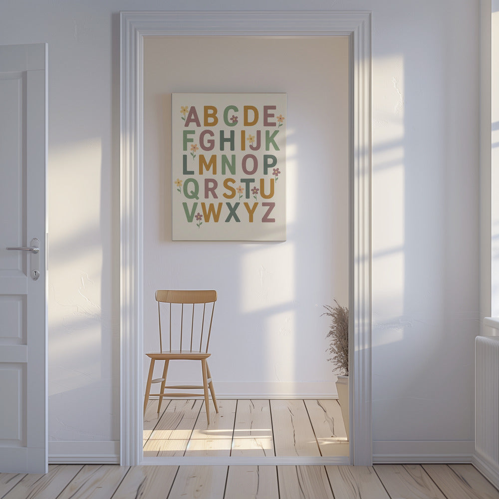 Florales Alphabet Freude | Leinwand