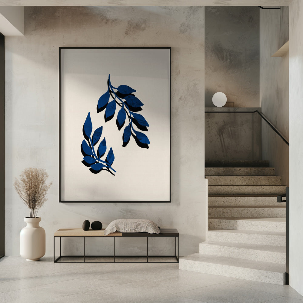 Blauer Zweigpinsel | Poster