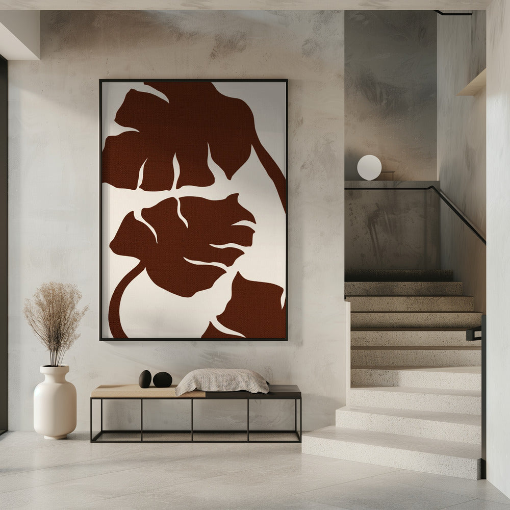 Monstera Leinwand Braun | Poster