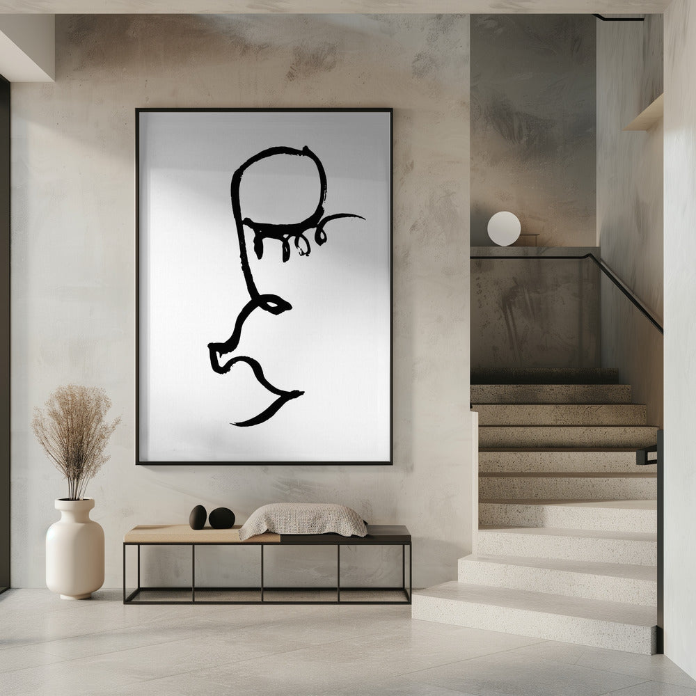 Halbes Gesicht Schwarz | Poster