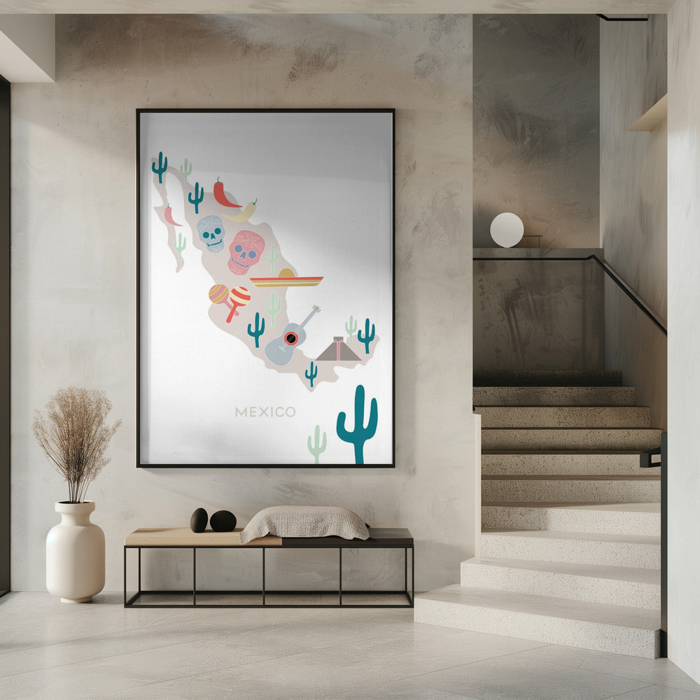 Mexiko Karte Nr. 1 | Poster