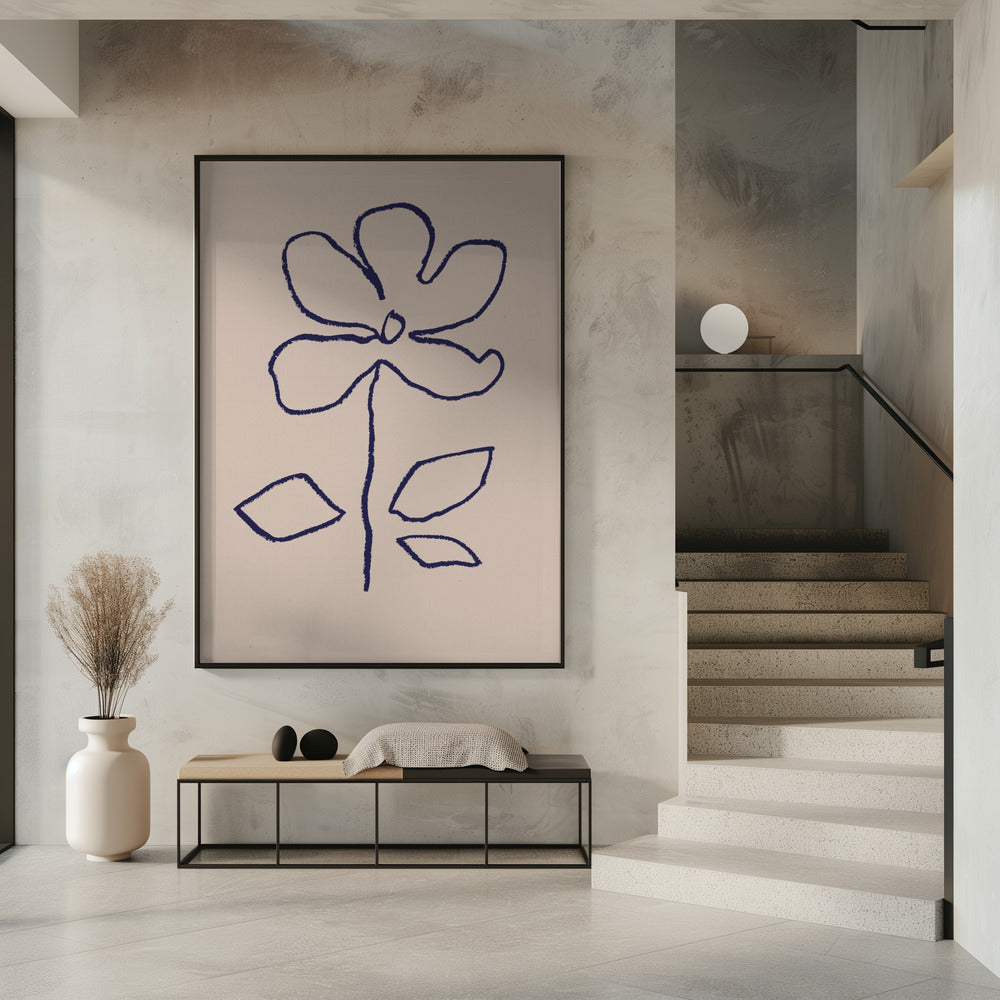 Ölpastellblume Blau | Poster