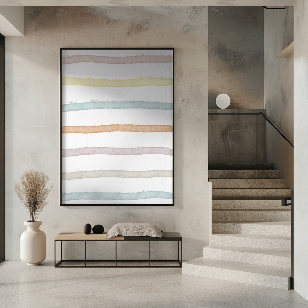 Pastellfarbene Horizontlinien | Poster