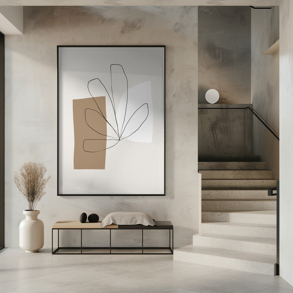 Abstrakte Blattlinien | Poster