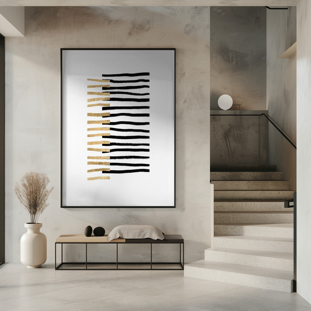 Gold auf schwarzen Linien | Poster