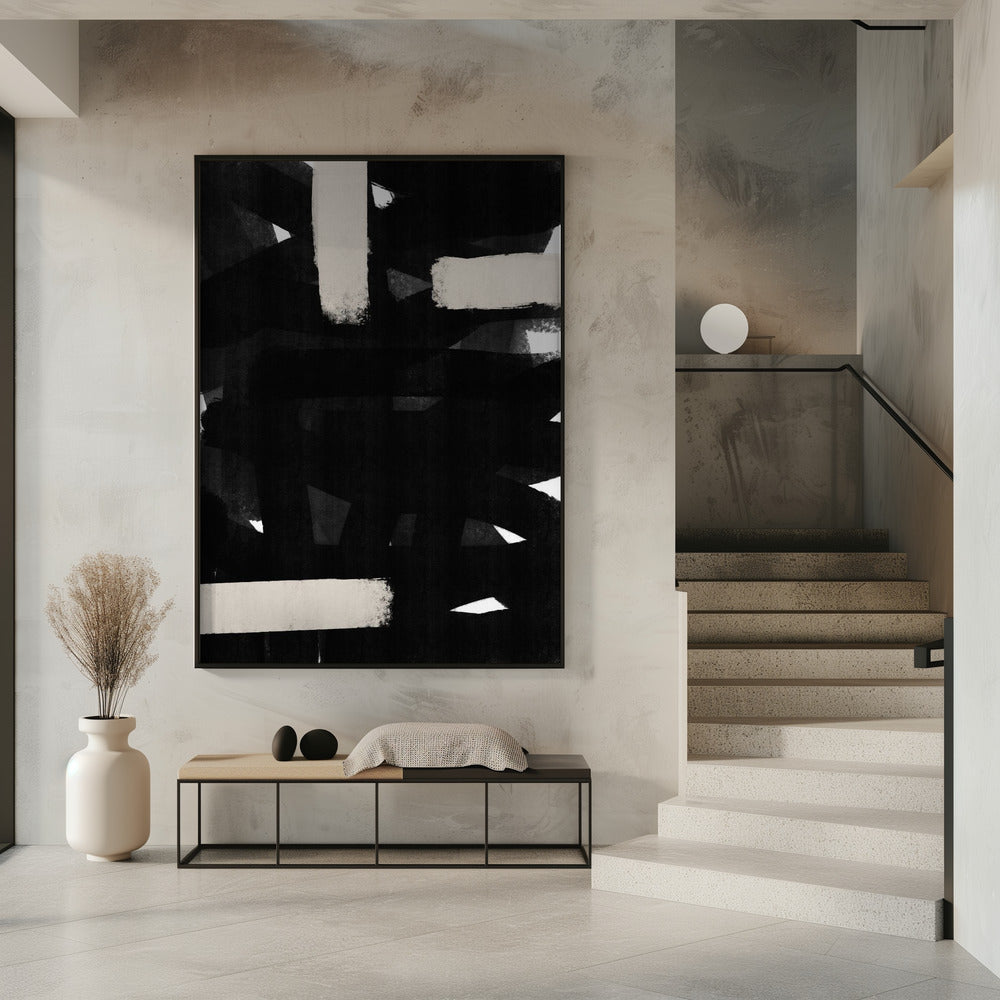 Monochrome Pinselstriche | Poster
