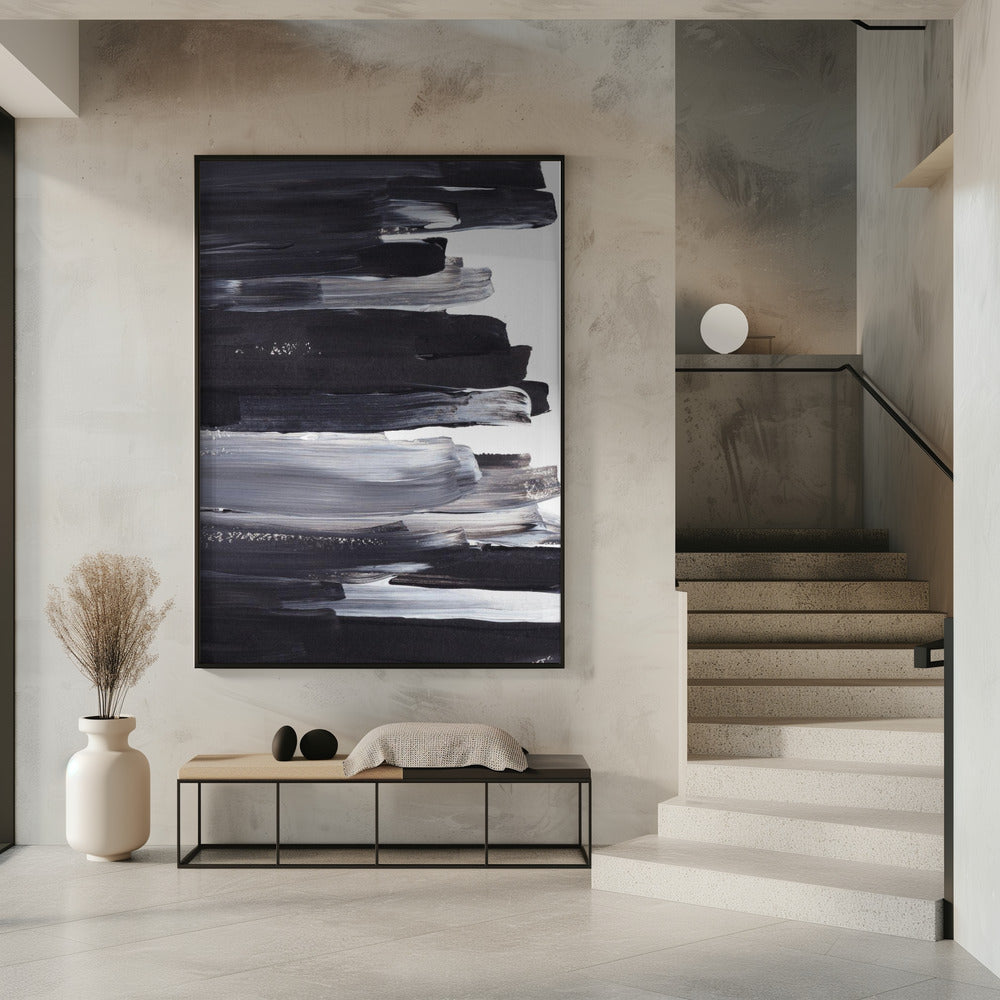 Monochrome Pinselstriche | Poster