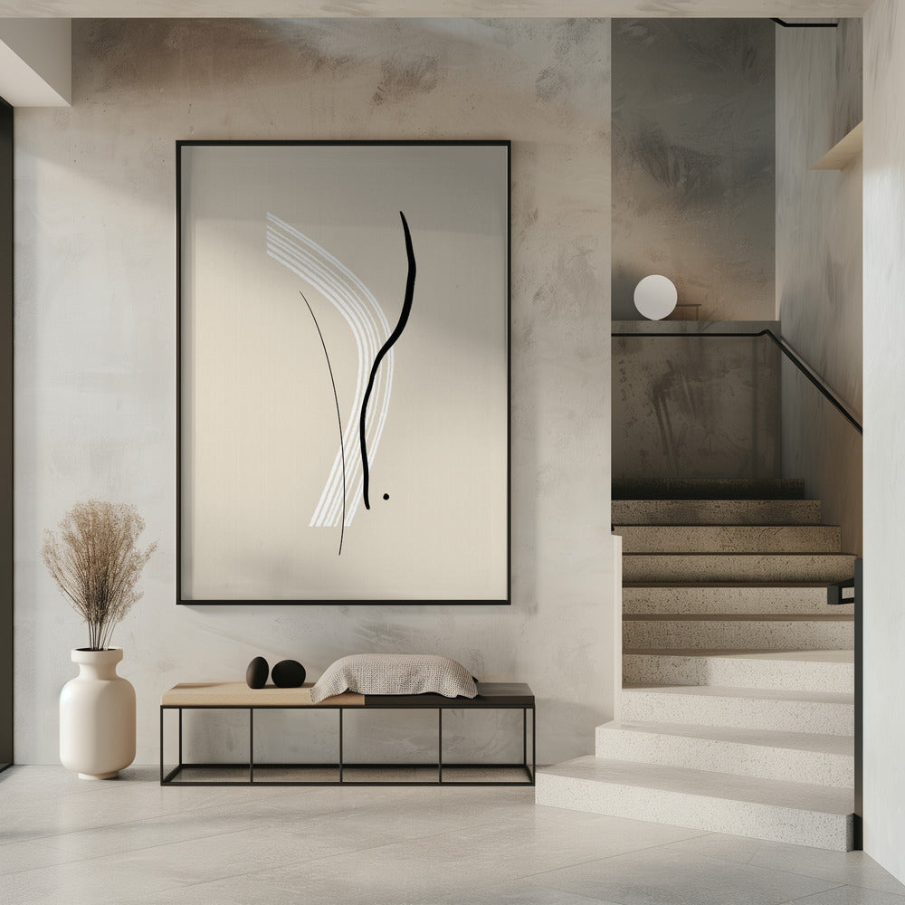 Elegant Black and White Lines | Poster
