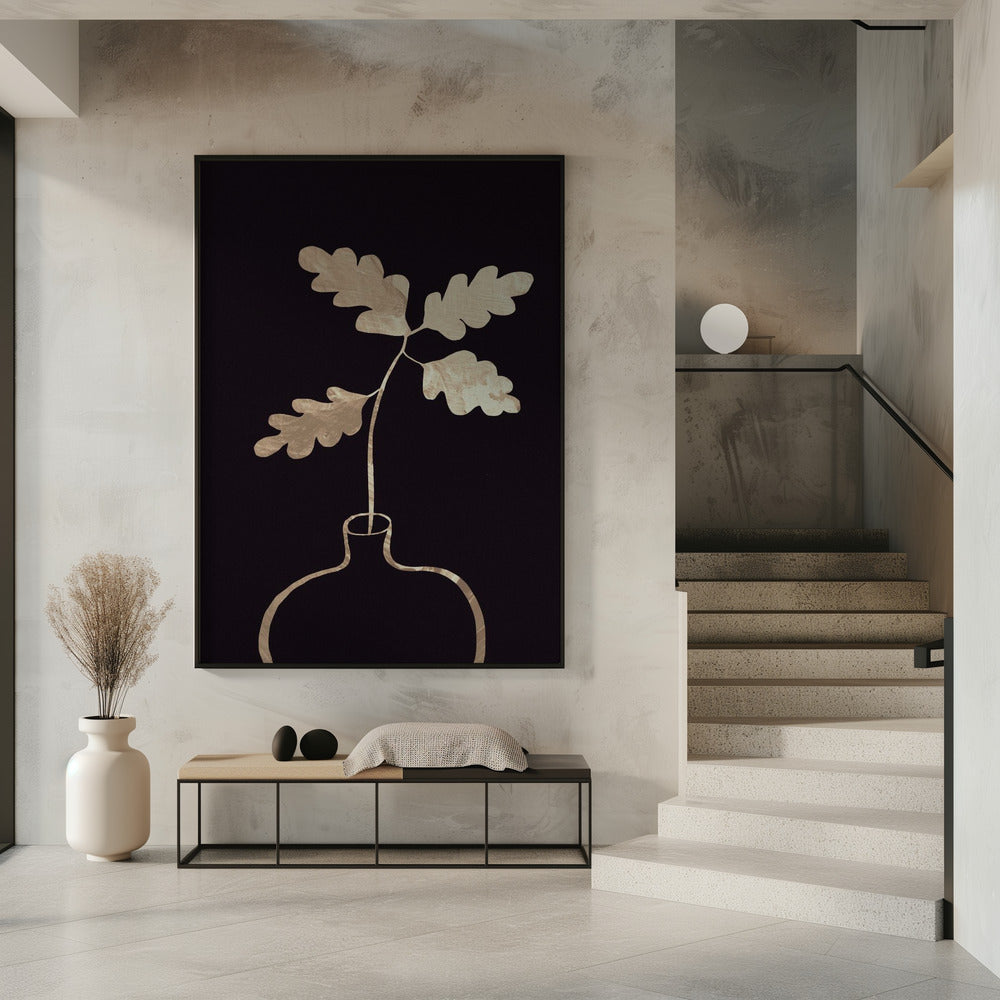 Blätter in Vase_Gold | Poster