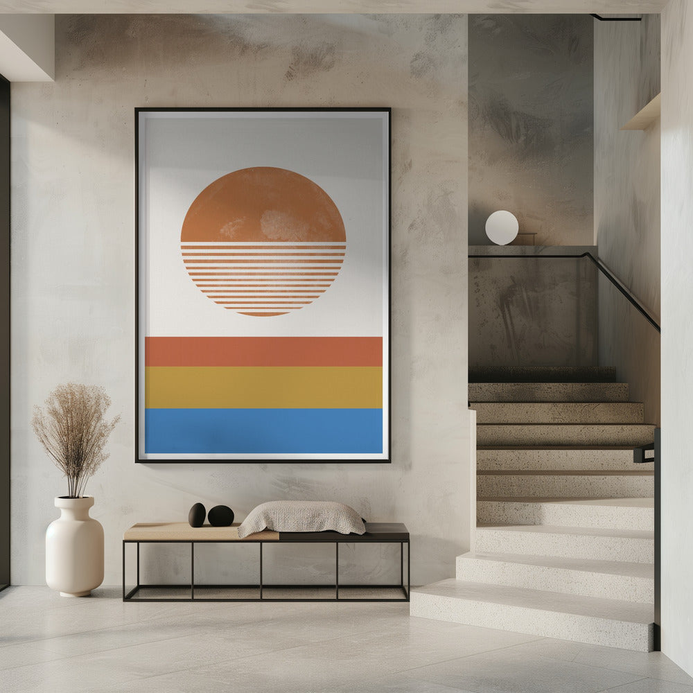 Striped Horizon Sun | Poster