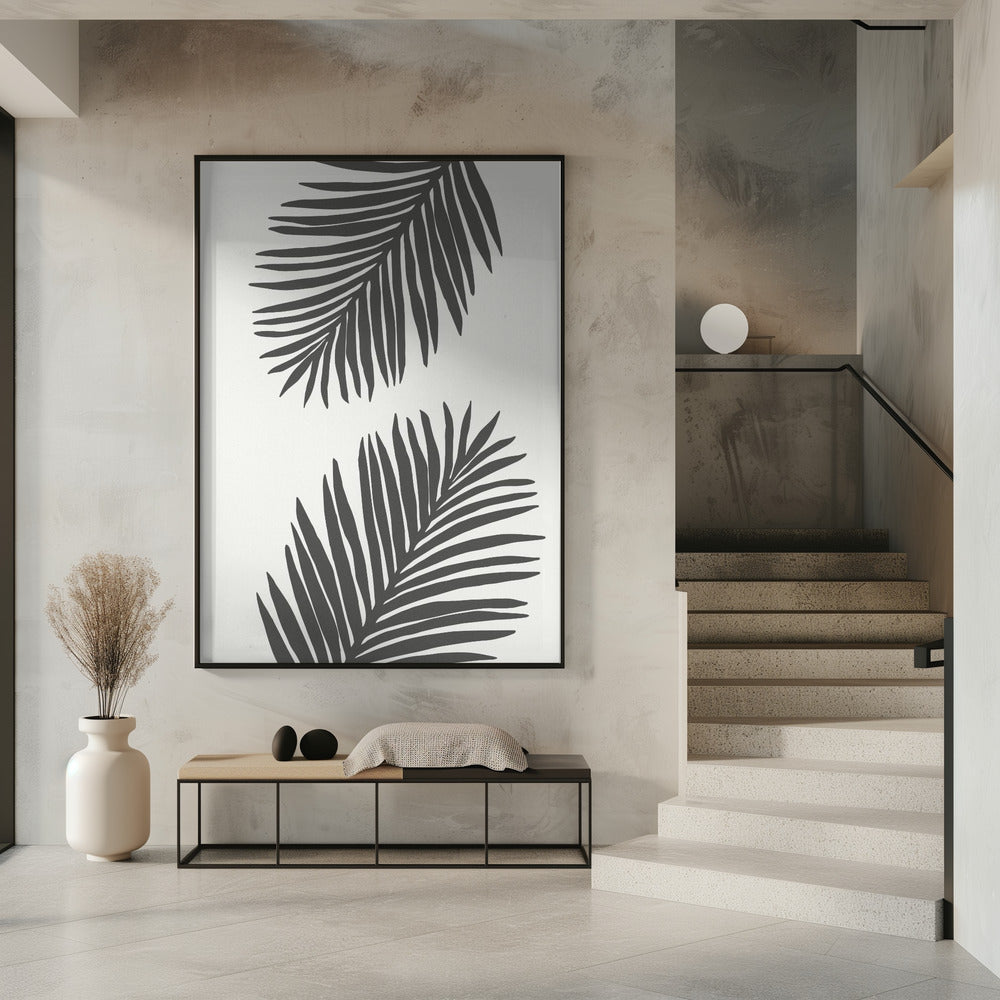 PALMBLATT 12 GRAPHITGRAU | Poster