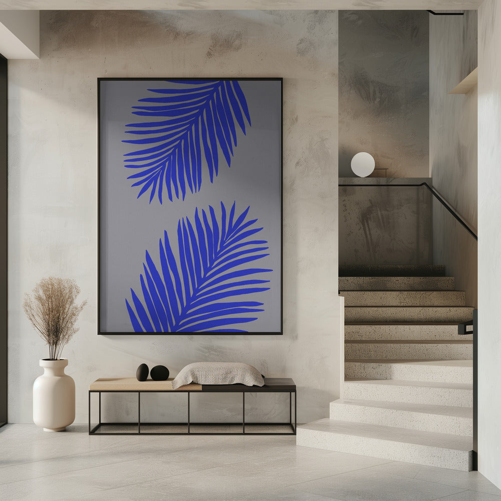 PALMBLATT 02 WEICHES GRAU | Poster
