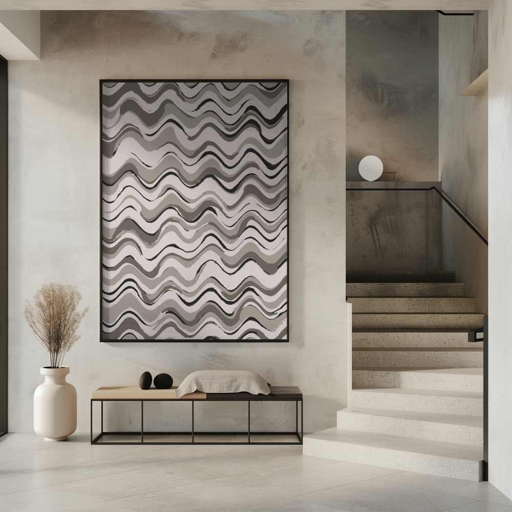 Monochrome Wellen | Poster