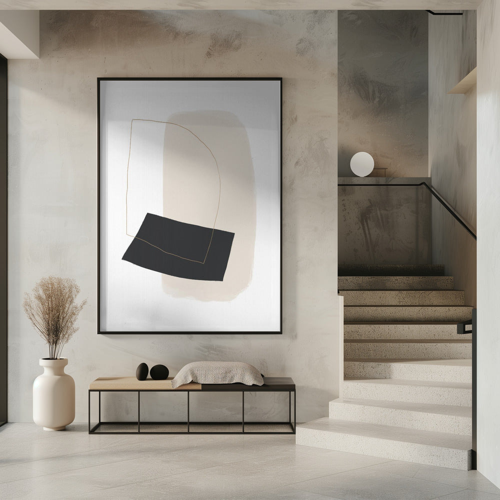 Geometrische Formen und einfache Linien in neutralen Tönen | Poster