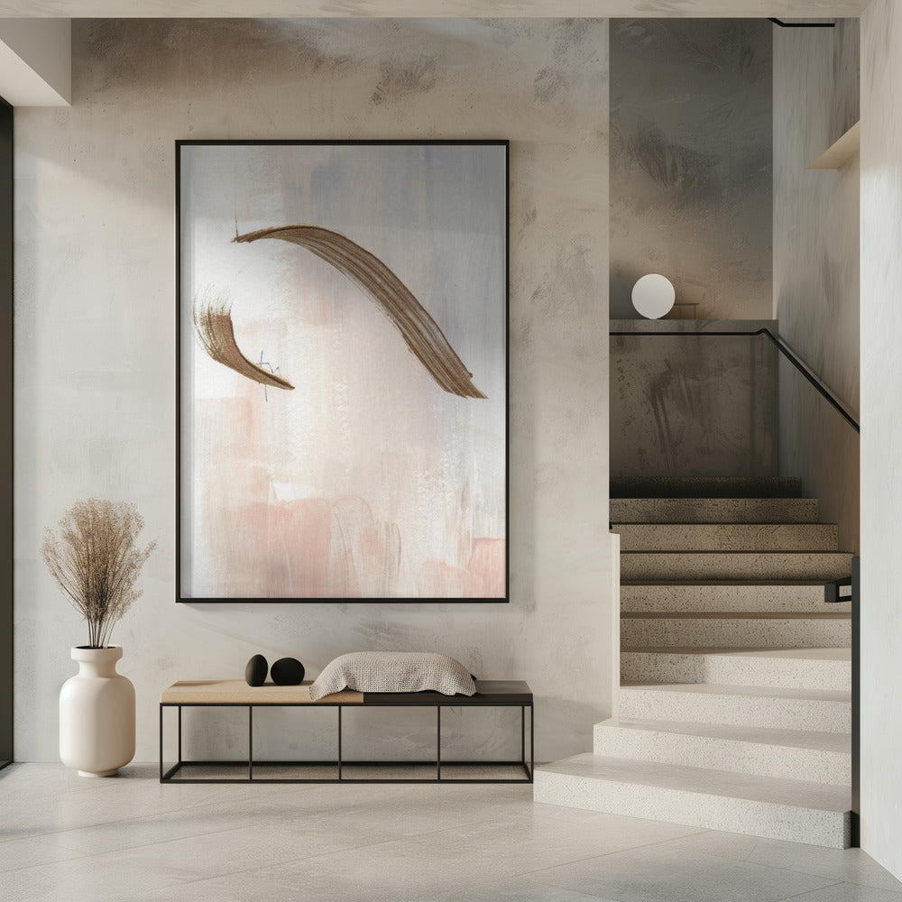 Elegante Pinselstriche in Erdtönen | Poster