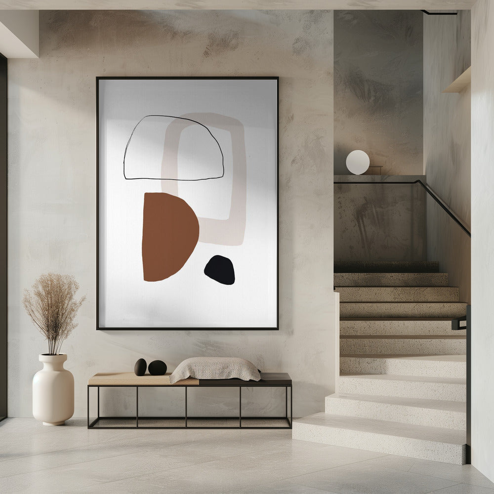 Minimalist Geometric Shapes in Earthy Tones | Poster