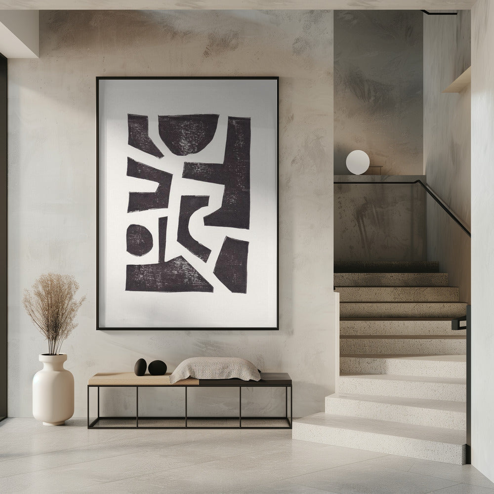 Linolschnitt Abstrakt #5 | Poster