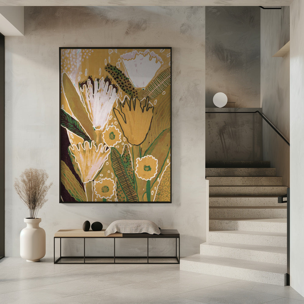 Magische Wildblumen / Gelb & Grün | Poster