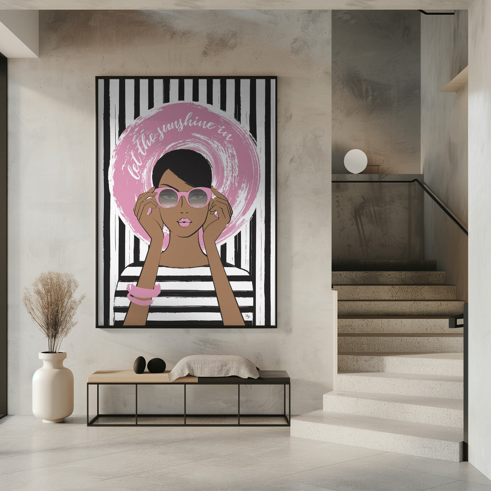 Frau mit rosa Sonnenbrille | Poster