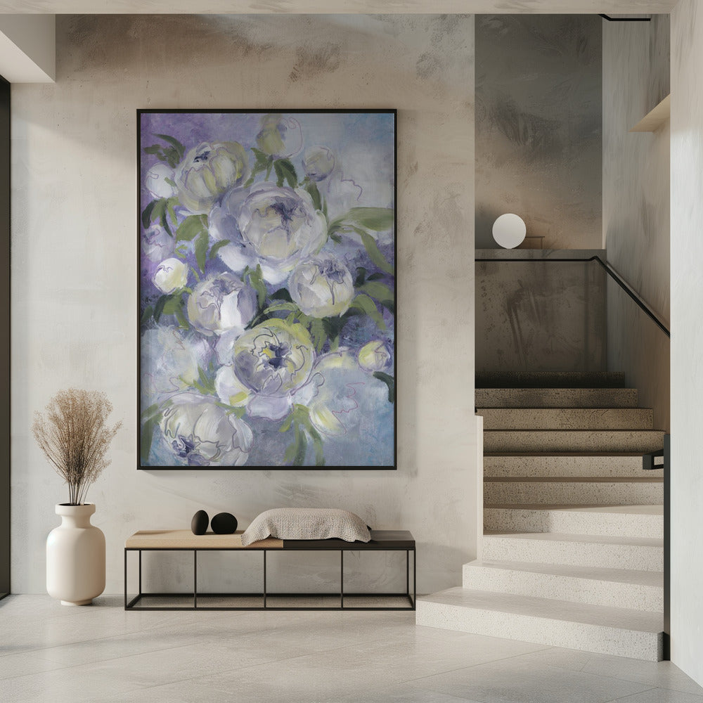 Sady painterly florals in violet | Poster