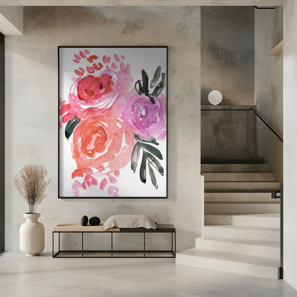Maeko loose watercolor florals I | Poster
