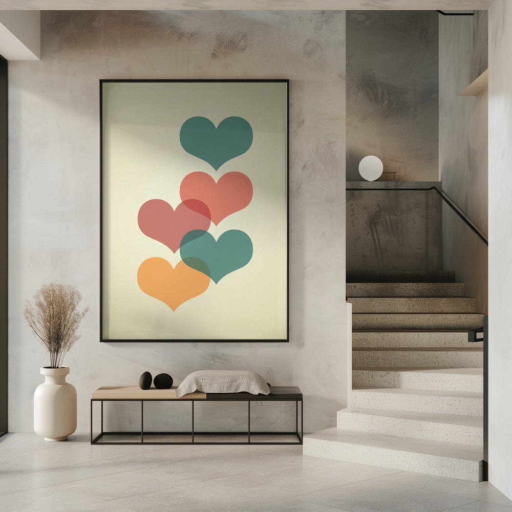 Herzen aus der Mitte des Jahrhunderts I | Poster
