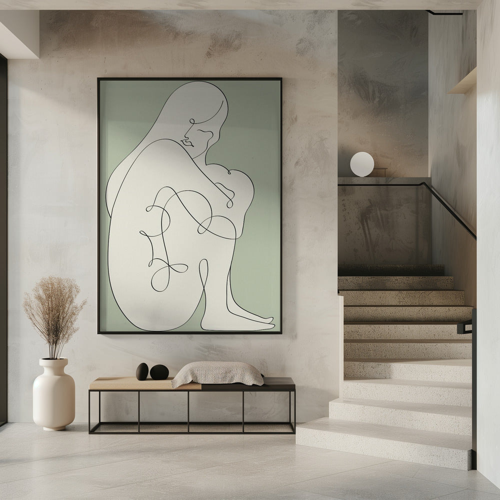 Sitzende Frau Grün | Poster