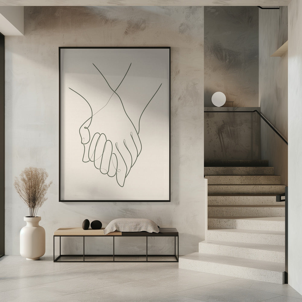 Händchenhalten Grün | Poster