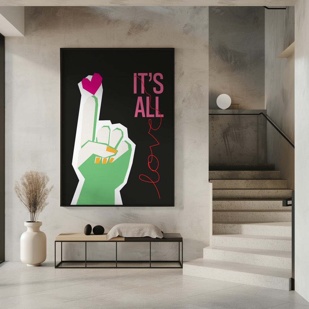 Es ist alles Liebe Hand Grau | Poster