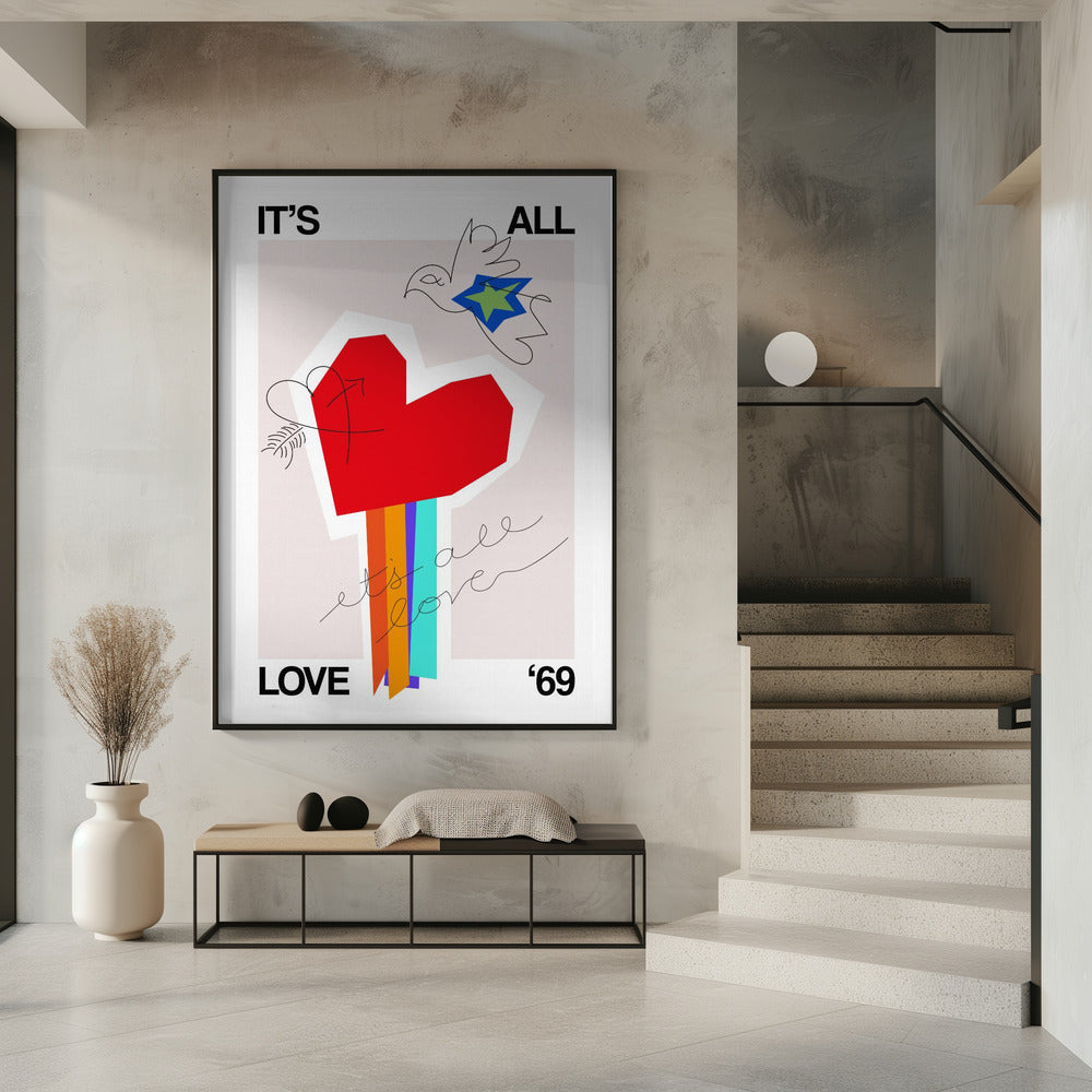 It's All Love '69 Herz Greige | Poster