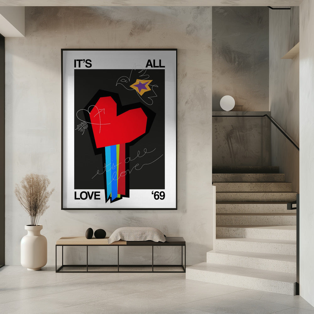 Es ist alles Liebe Herz Grau | Poster