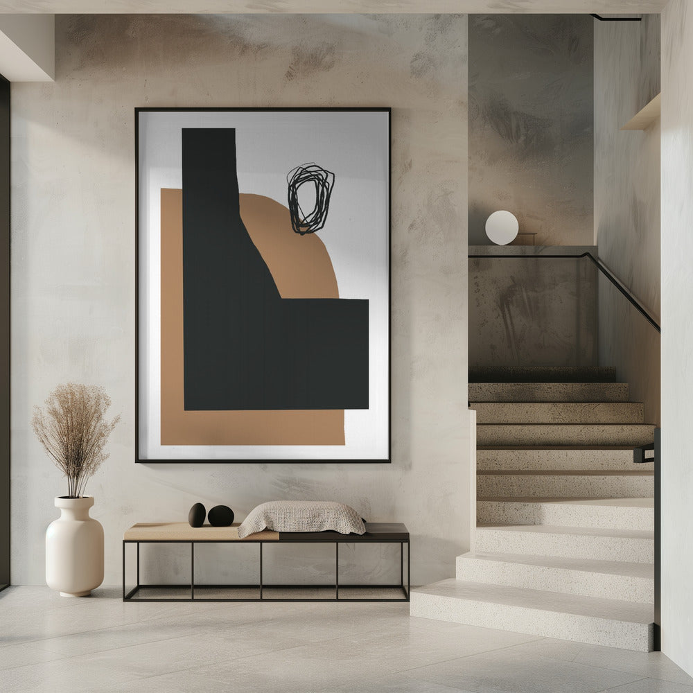 Geometrische Formen in Schwarz und Braun | Poster