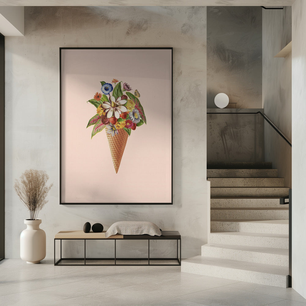 Botanisches rosa Eis | Poster
