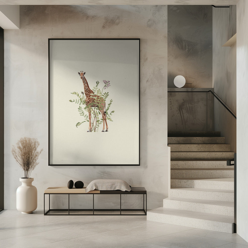 Floral giraffe | Poster