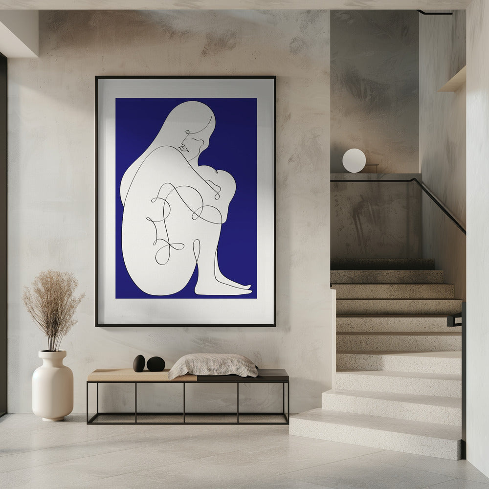 Sitzende Frau Blau | Poster