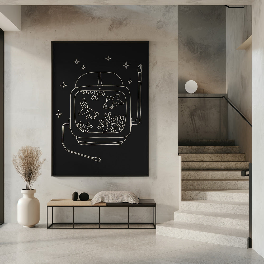 Astronaut und Fische | Poster