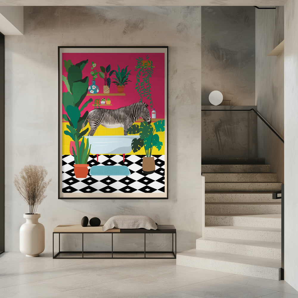 Zebra-Badezeit | Poster