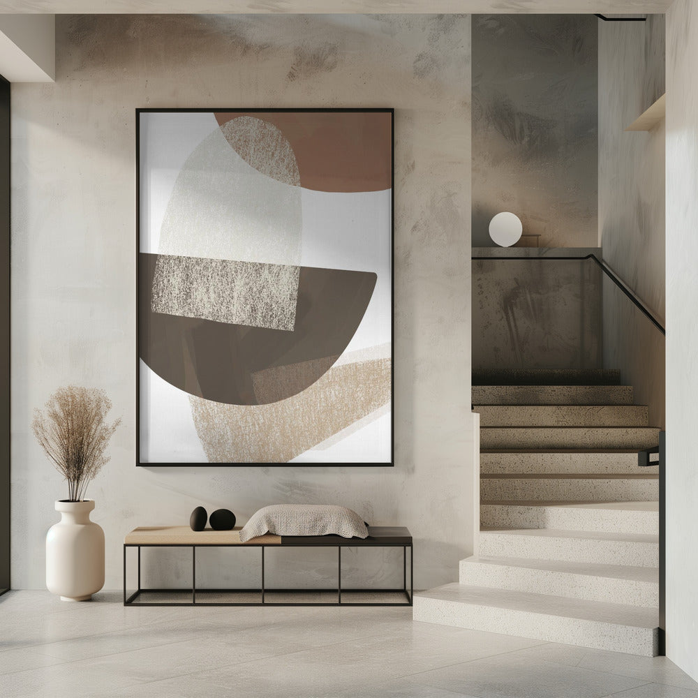 Erdfarbene geometrische Kunst | Poster