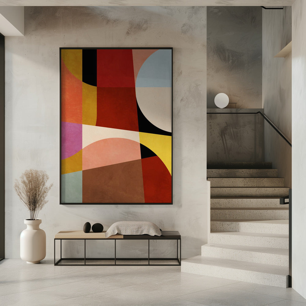 Warme Farben Bauhaus Geometrie2 | Poster