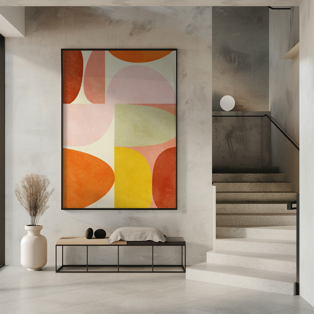 Warme Pastellgeometrie | Poster