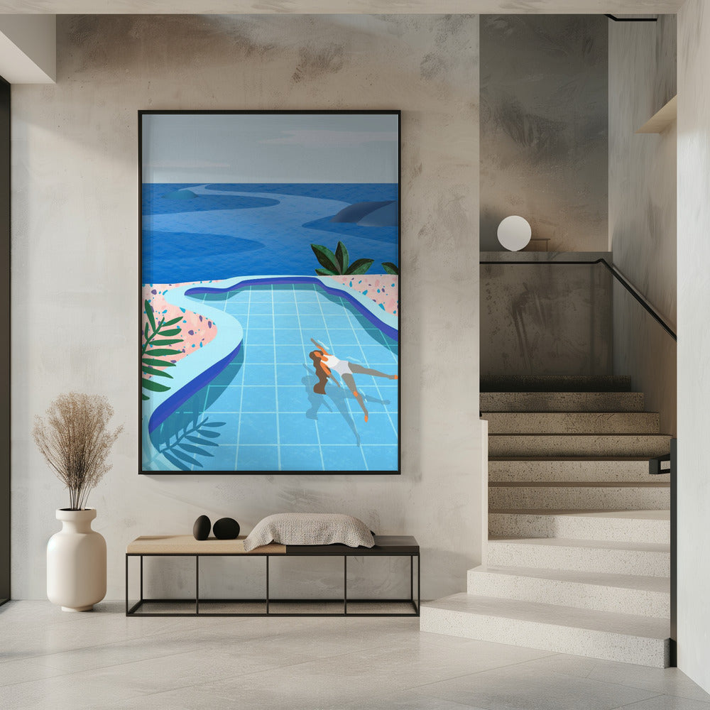 Mädchen im Pool | Poster