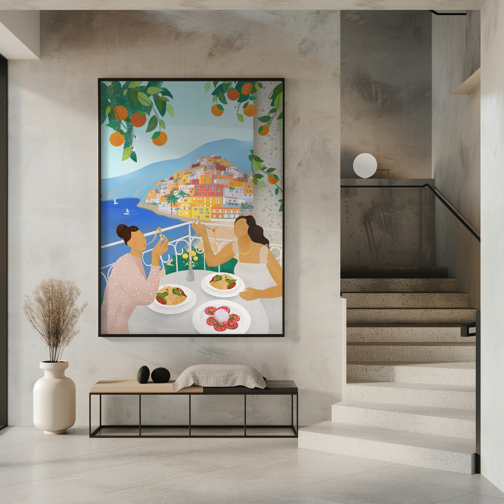 Mädchen in Positano | Poster