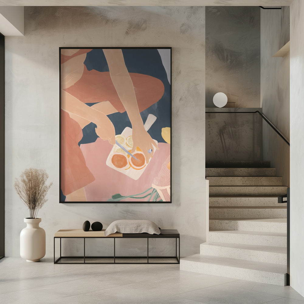 Grapefruits schneiden | Poster