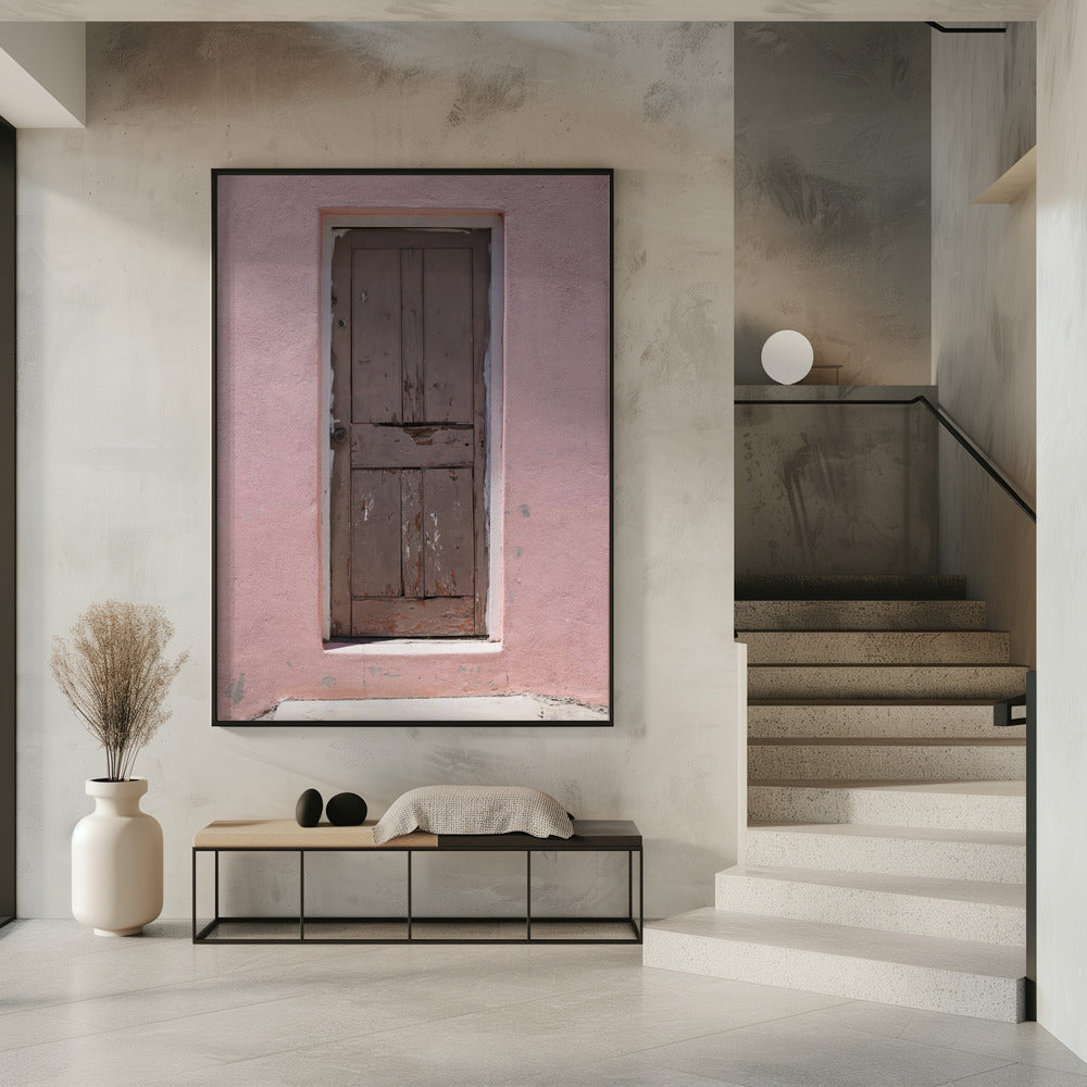 Verwitterte rosa Tür | Poster